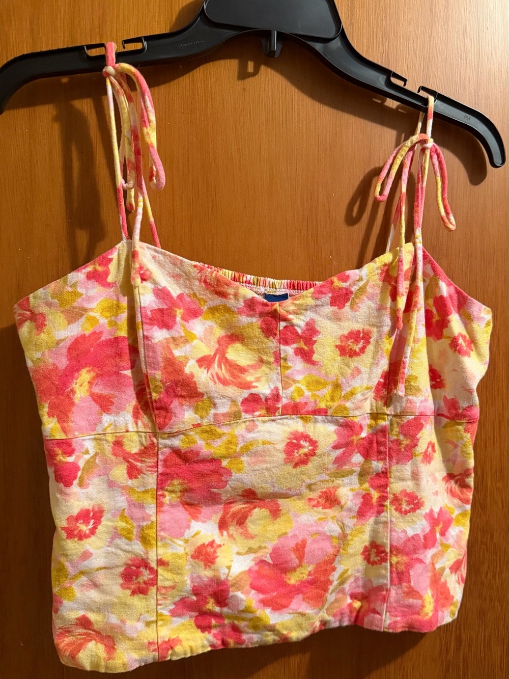 Old Navy Floral Tie-Shoulder Cami in Pink & Yellow